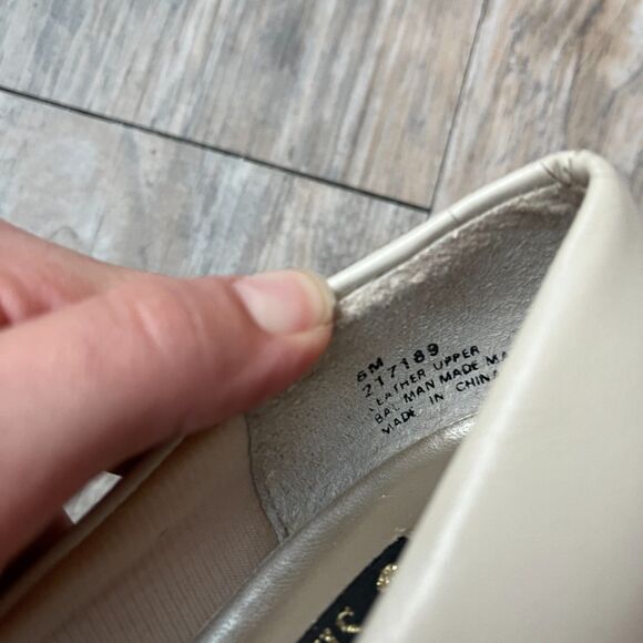 Vintage Heels Women's 6 White Genuinie Leather 60s Low Heel Wedding - Picture 5 of 10